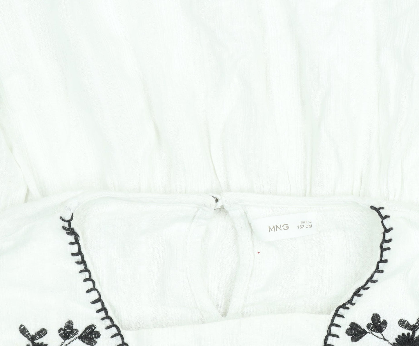 Girls UK Size 12 Years Mango White Peasant Blouse