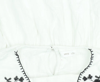 Girls UK Size 12 Years Mango White Peasant Blouse