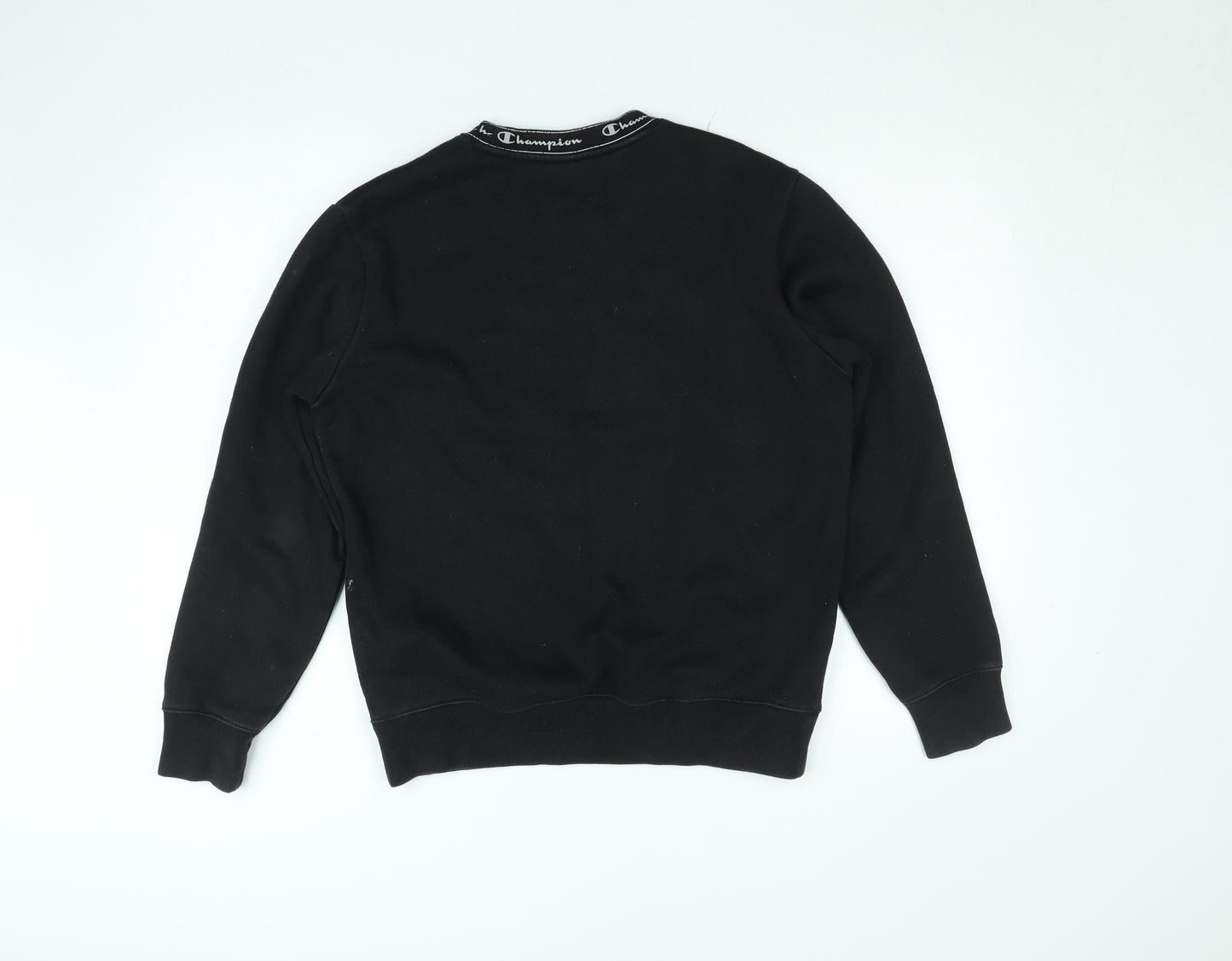 Champion Women Black XS Pullover Sweatshirt Crew Neck Logo Fleece