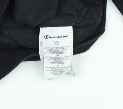 Champion Women Black XS Pullover Sweatshirt Crew Neck Logo Fleece