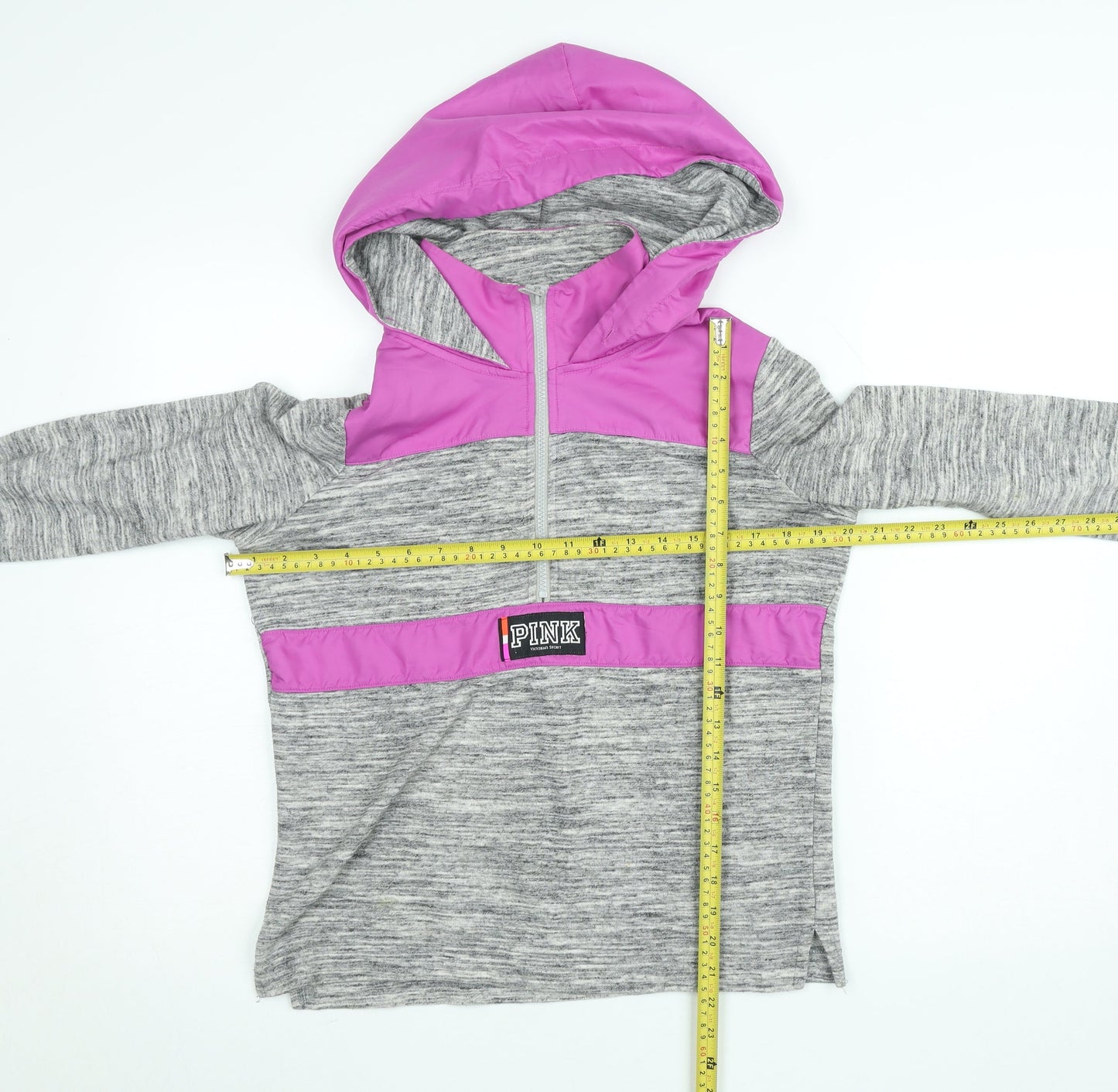 Womens UK Size XS Victoria's Secret PINK Grey Pullover Hoodie