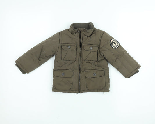 Baby Boy 82A Boys Brown Quilted Camouflage Jacket 18-24 Months
