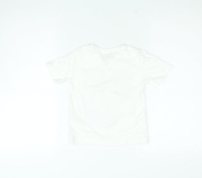 Nutmeg Boys White Bluey T-Shirt 2-3 Years Short Sleeve Cotton Top