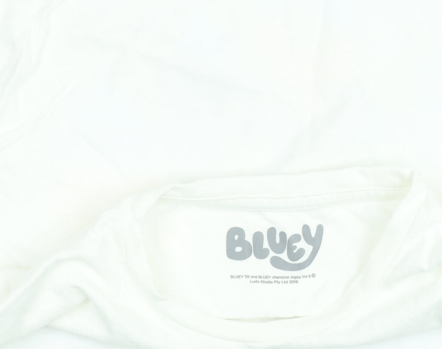 Nutmeg Boys White Bluey T-Shirt 2-3 Years Short Sleeve Cotton Top