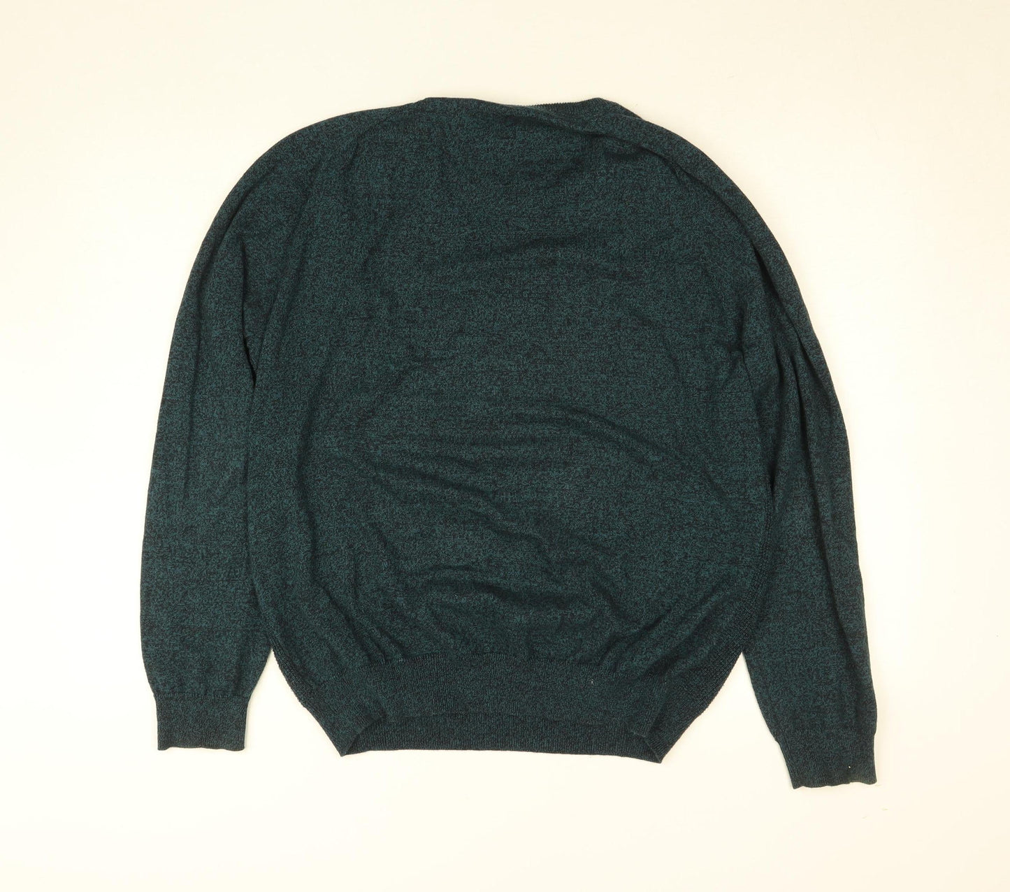Burton Menswear London Men's Green Cotton Jumper L Crew Neck Knitwear