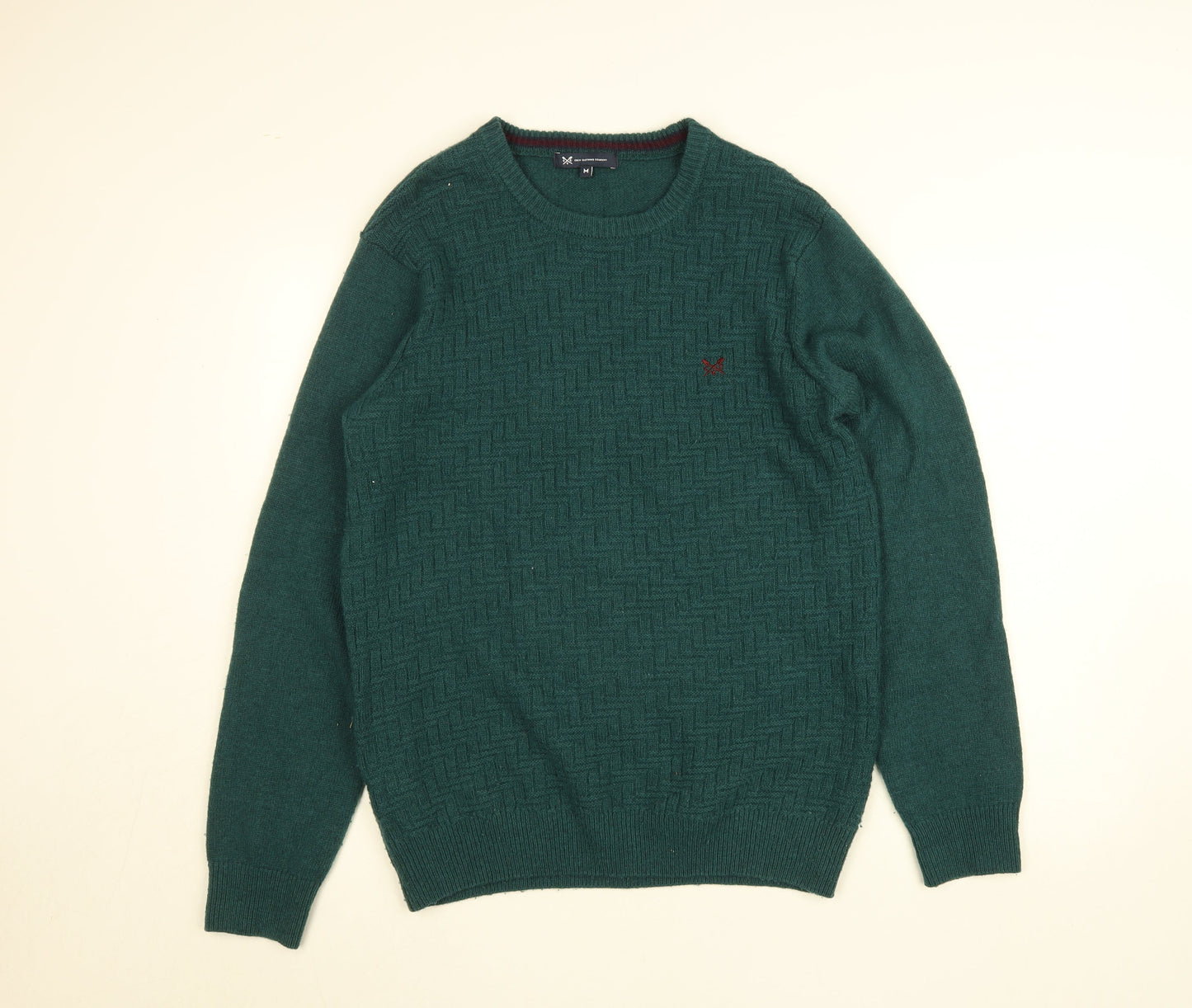 Crew Clothing Company Men's Green Lambswool Jumper M
