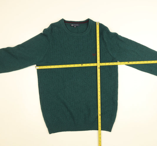 Crew Clothing Company Men's Green Lambswool Jumper M