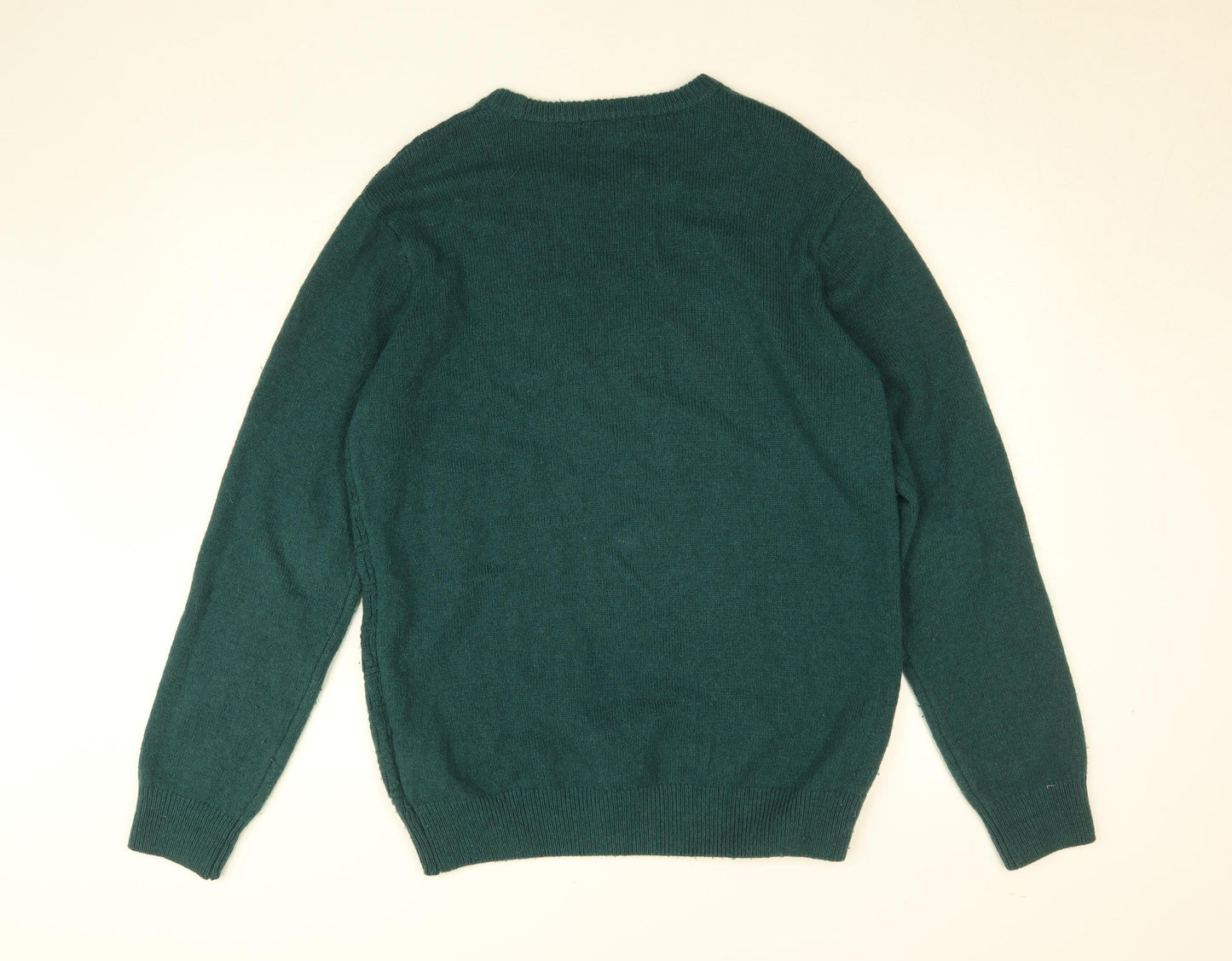 Crew Clothing Company Men's Green Lambswool Jumper M
