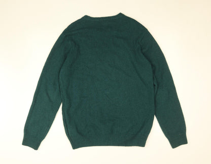 Crew Clothing Company Men's Green Lambswool Jumper M