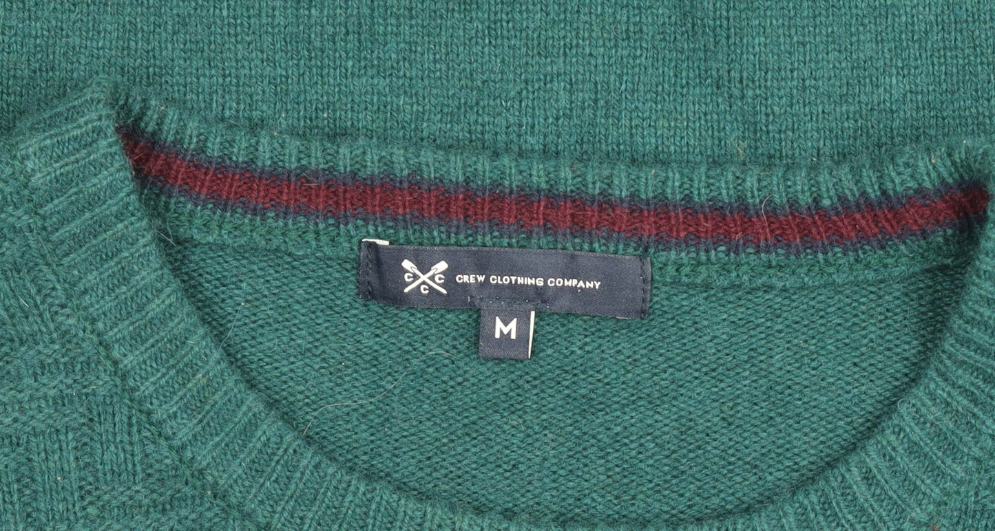 Crew Clothing Company Men's Green Lambswool Jumper M