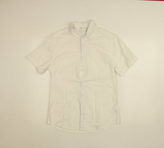 ASOS DESIGN Men's White Short Sleeve Button-Down Cotton Shirt M