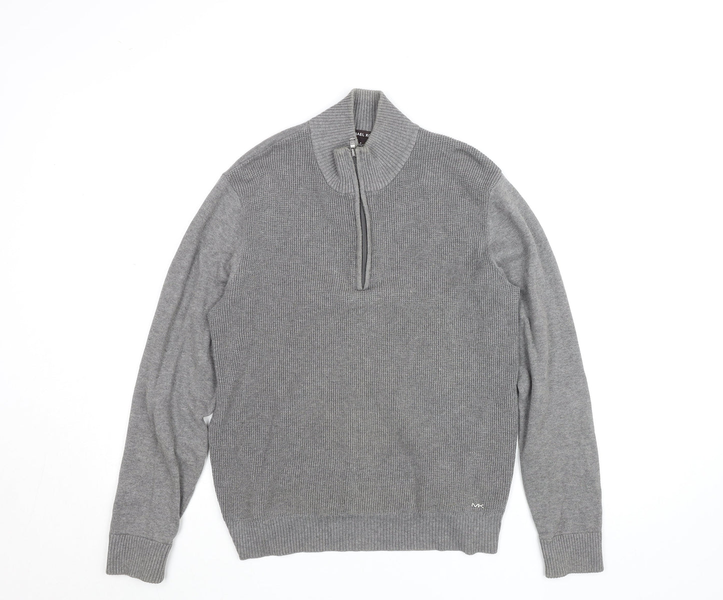 Michael Kors Men’s Grey Cotton 1/2 Zip Jumper Size S