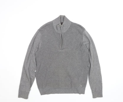 Michael Kors Men’s Grey Cotton 1/2 Zip Jumper Size S