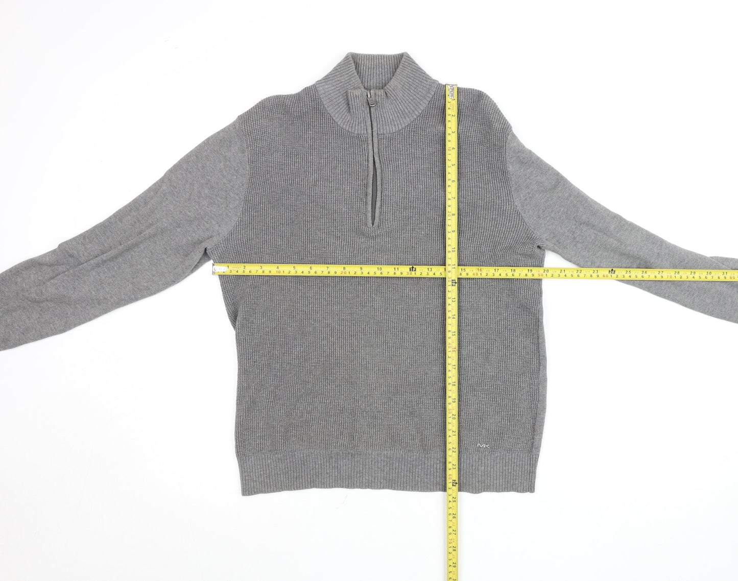 Michael Kors Men’s Grey Cotton 1/2 Zip Jumper Size S