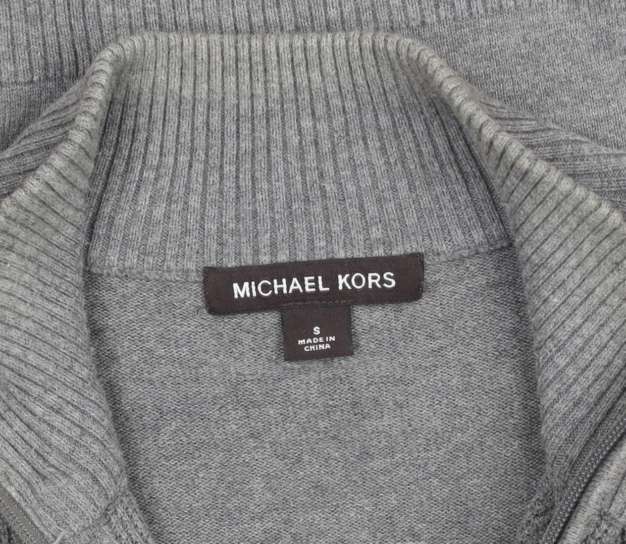 Michael Kors Men’s Grey Cotton 1/2 Zip Jumper Size S