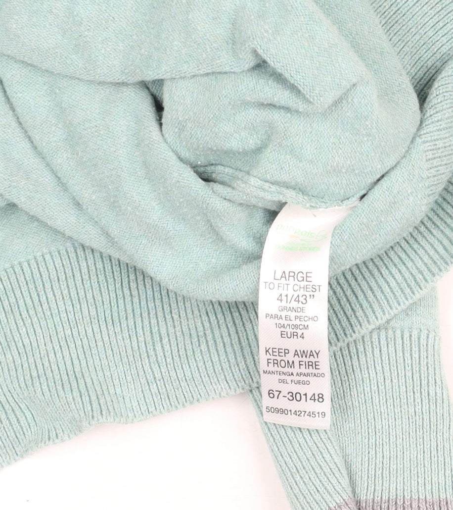 Padraig Harrington Men's Green 1/4 Zip Cotton Golf Jumper L