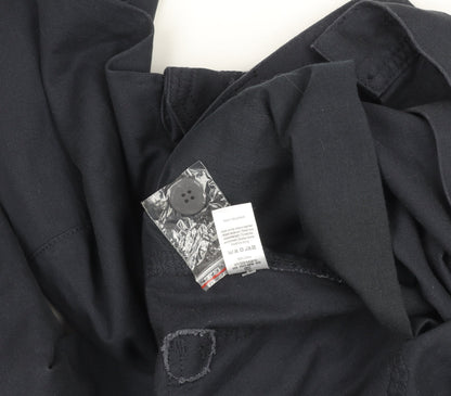 George Men’s Black Cargo Trousers 34W 30L Cotton Blend Casual