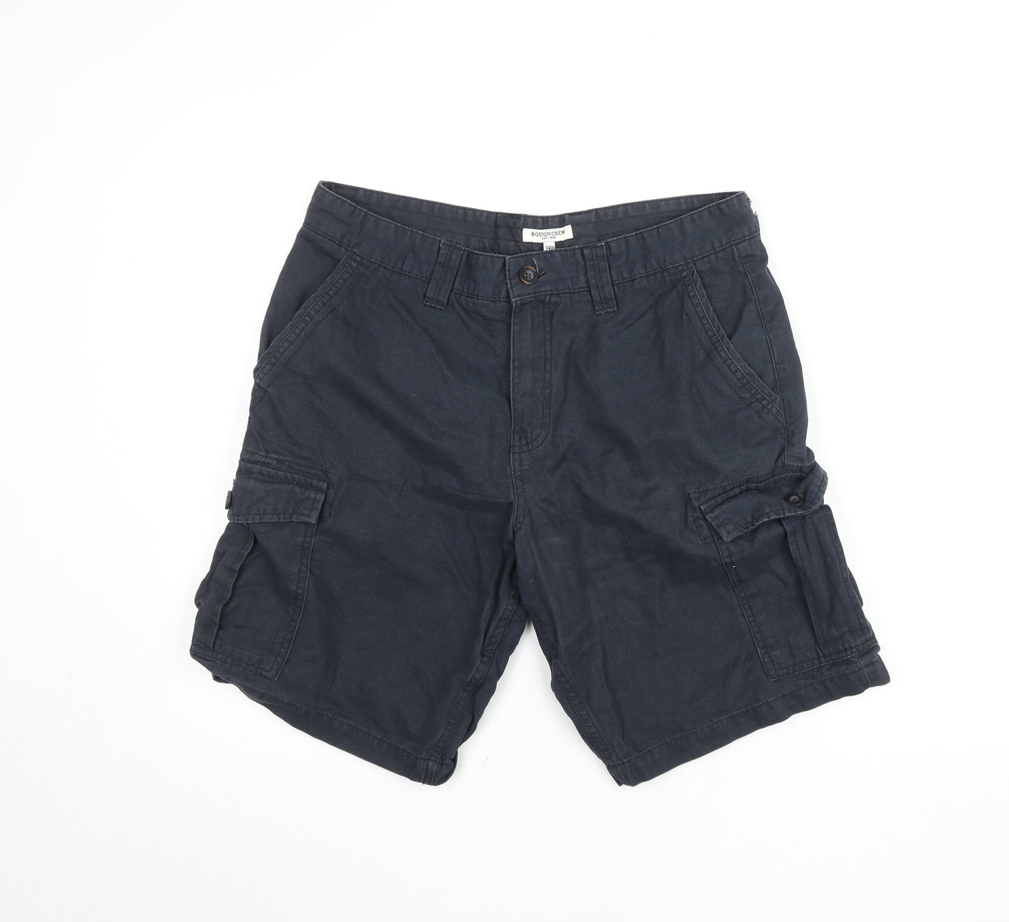 Boston Crew Men's Blue Cargo Shorts Size L 34W Cotton Canvas