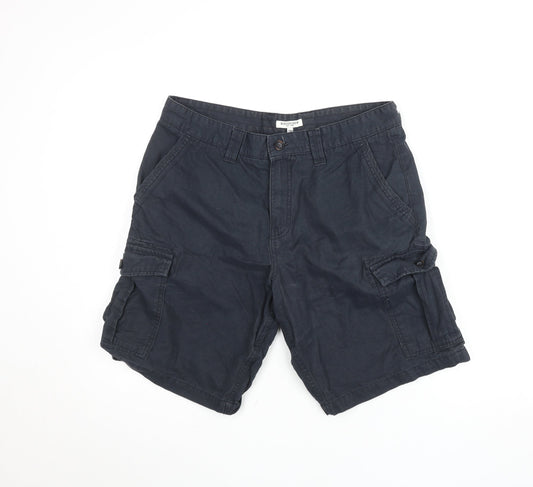 Boston Crew Men's Blue Cargo Shorts Size L 34W Cotton Canvas