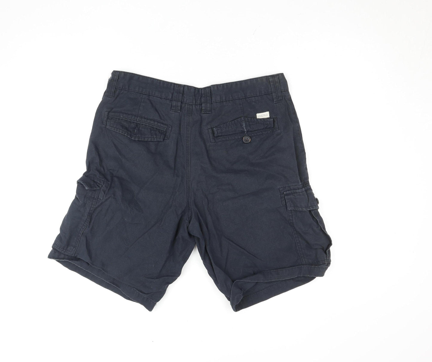 Boston Crew Men's Blue Cargo Shorts Size L 34W Cotton Canvas