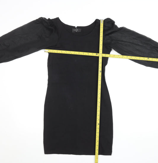 AX Paris Women’s Black Studded Sleeve Bodycon Party Dress Size 10