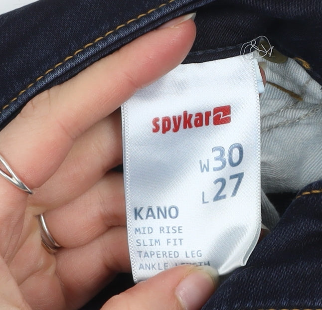 Mens UK Size 30 Spykar Slim Fit Ankle Blue Jeans