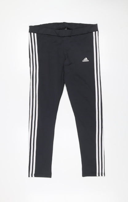 Adidas Men's Black XL Compression Leggings with Side Stripes