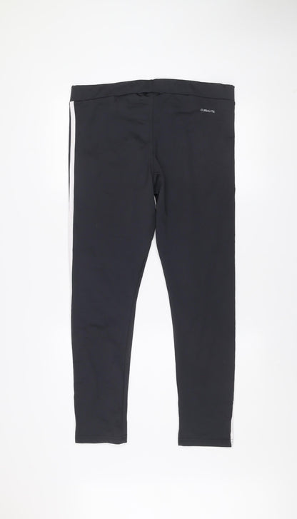 Adidas Men's Black XL Compression Leggings with Side Stripes