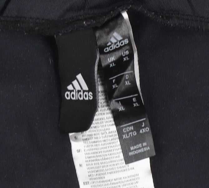 Adidas Men's Black XL Compression Leggings with Side Stripes