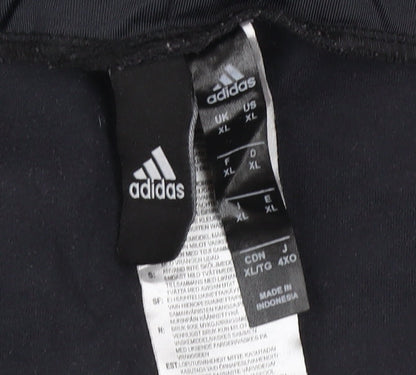 Adidas Men's Black XL Compression Leggings with Side Stripes