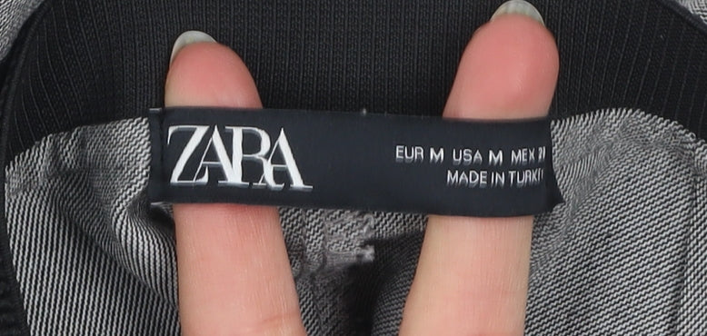 Zara Men's Grey Slim Fit Trousers with Side Stripe M