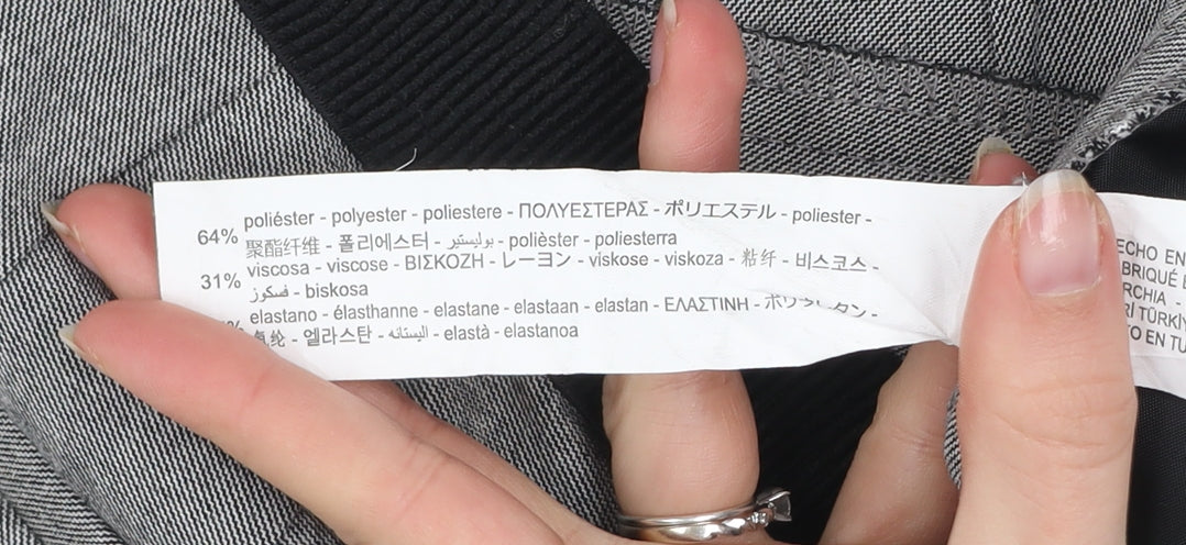 Zara Men's Grey Slim Fit Trousers with Side Stripe M