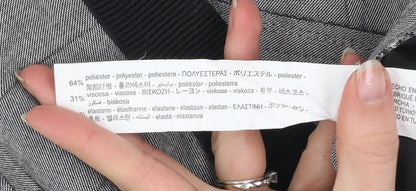 Zara Men's Grey Slim Fit Trousers with Side Stripe M