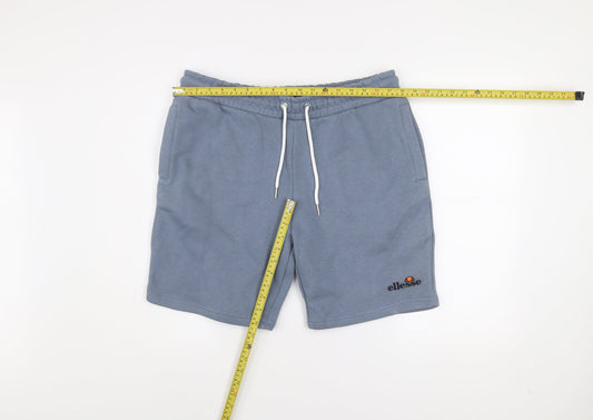 Ellesse Men's Blue Sweat Shorts L Athletic Cotton Blend Comfy Fit