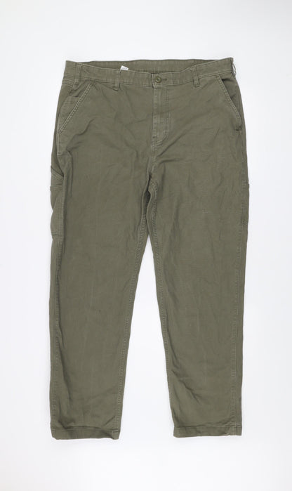 Dunnes Stores Men’s Green Cargo Trousers 36W 31L Cotton Stretch