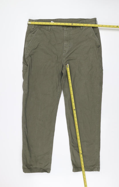 Dunnes Stores Men’s Green Cargo Trousers 36W 31L Cotton Stretch