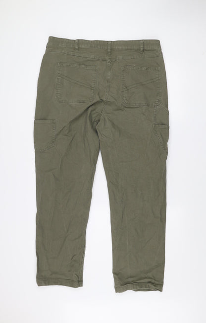 Dunnes Stores Men’s Green Cargo Trousers 36W 31L Cotton Stretch