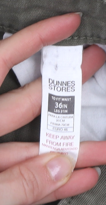 Dunnes Stores Men’s Green Cargo Trousers 36W 31L Cotton Stretch