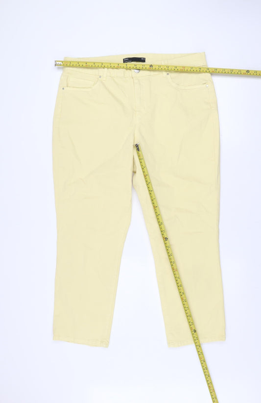 Dunnes Stores Womens Beige Slim Fit Jeans Size 16 Cotton Blend