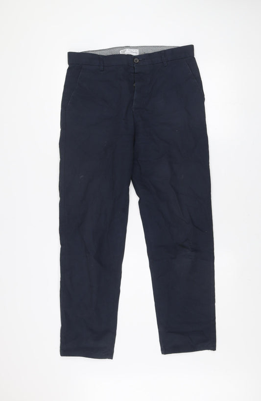 Denim Co. Men’s Blue Chino Trousers 30x30 Straight Fit