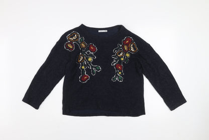 Womens UK Size S Zara Black Pullover Jumper