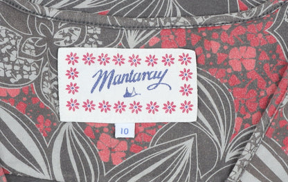 Mantaray Women's Red Floral Jersey A-Line Dress Size 10