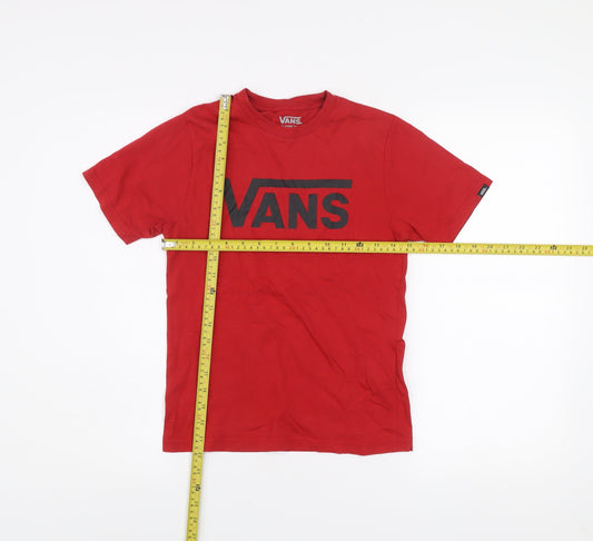 Womens UK Size S VANS Red Basic T-Shirt