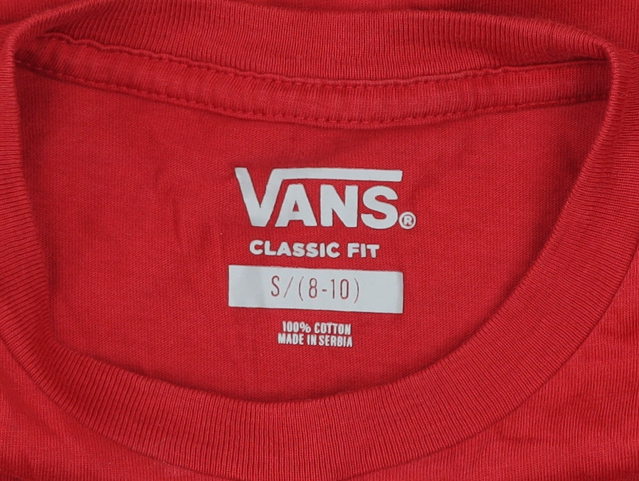 Womens UK Size S VANS Red Basic T-Shirt