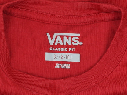 Womens UK Size S VANS Red Basic T-Shirt