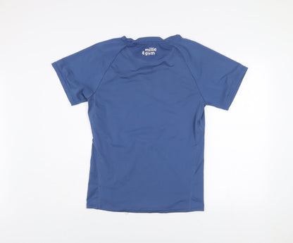 Mens UK Size L millie & gym Blue Gym & Training Running & Jogging Yoga T-Shirt
