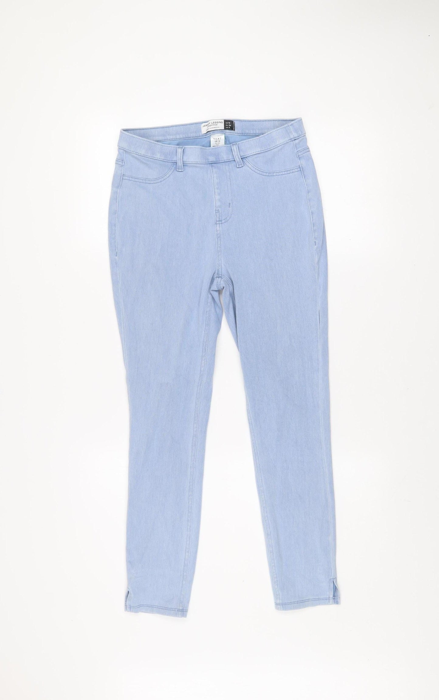 Next Women Blue Cropped Slim Fit Stretch Denim Jeans Size 10