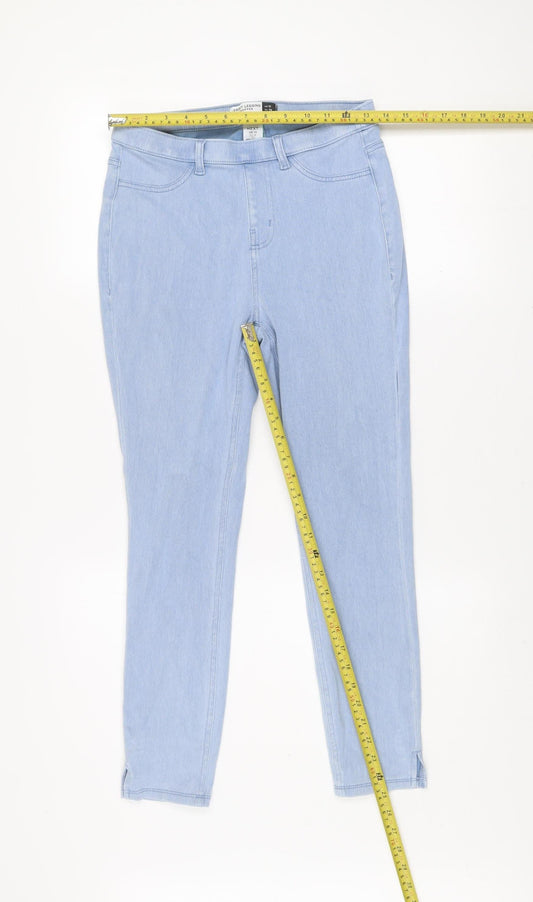 Next Women Blue Cropped Slim Fit Stretch Denim Jeans Size 10
