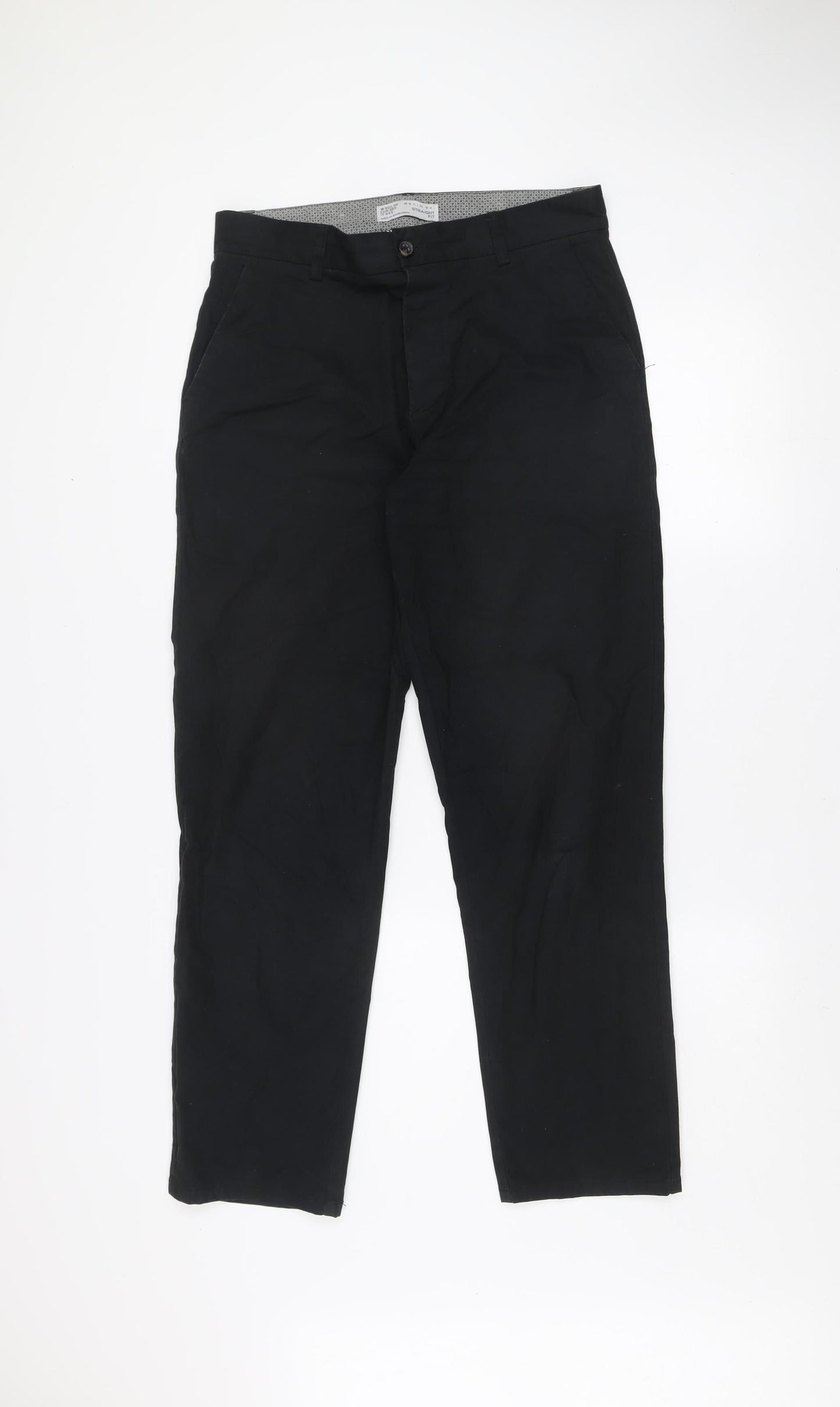 Denim Co. Men's Black Straight Fit Chino Trousers W30 L30