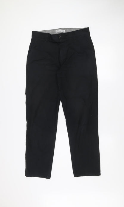 Denim Co. Men's Black Straight Fit Chino Trousers W30 L30